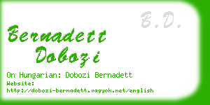 bernadett dobozi business card